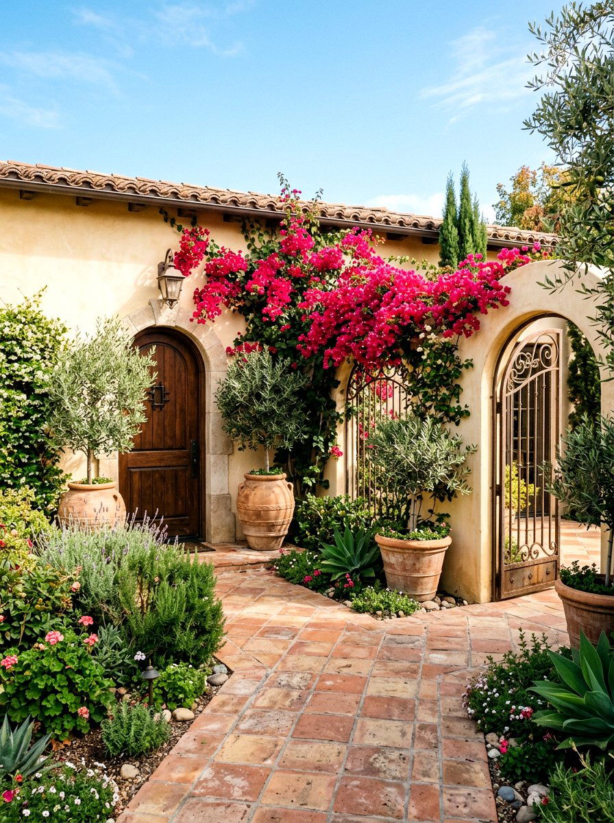 Mediterranean Front Entry - 30 front entry landscaping ideas