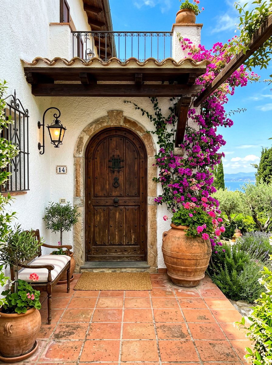 Mediterranean Front Porch - 30 front porch entry ideas
