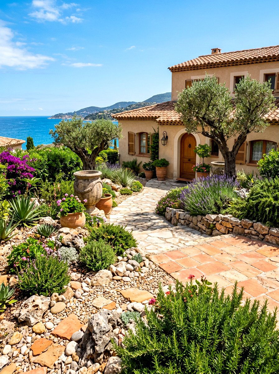 Mediterranean Front Yard - 30 front yard rock garden ideas