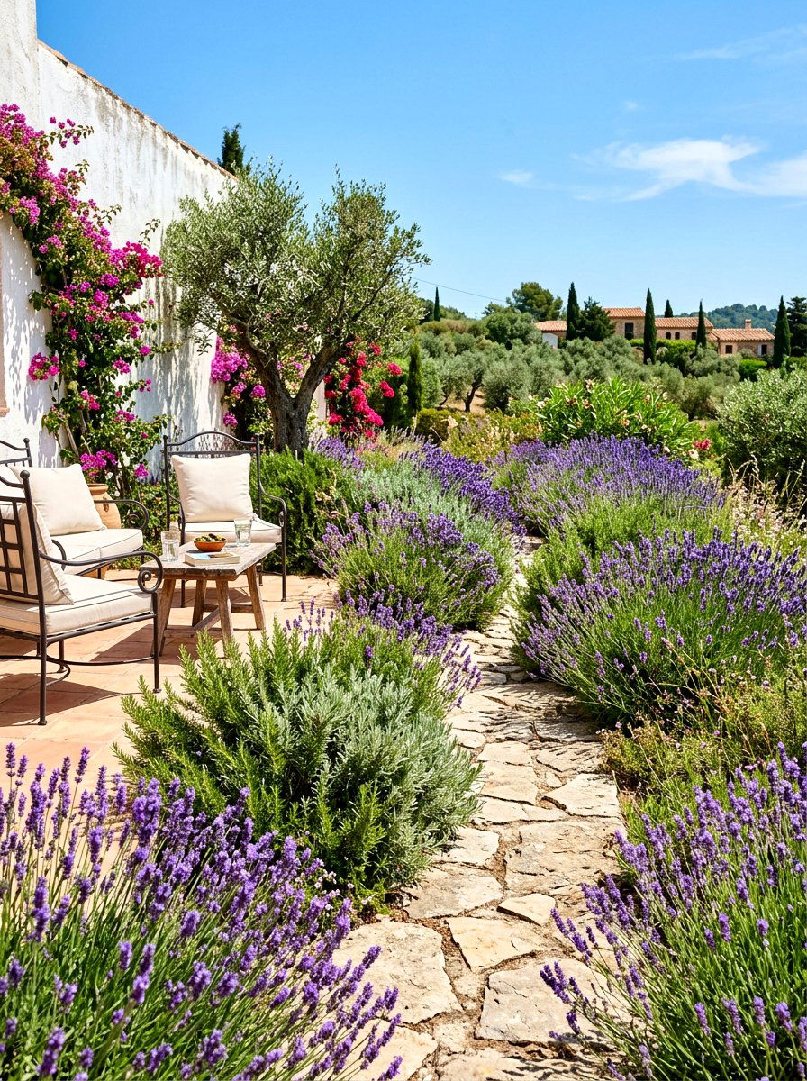Mediterranean Garden Border - 30 Mediterranean patio ideas