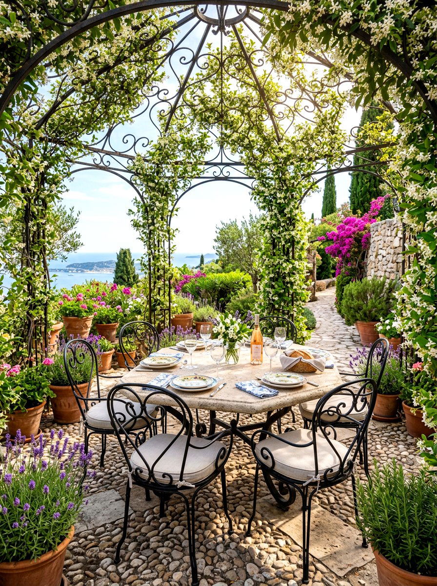 Mediterranean Garden Gazebo Dining - 30 gazebo dining area ideas