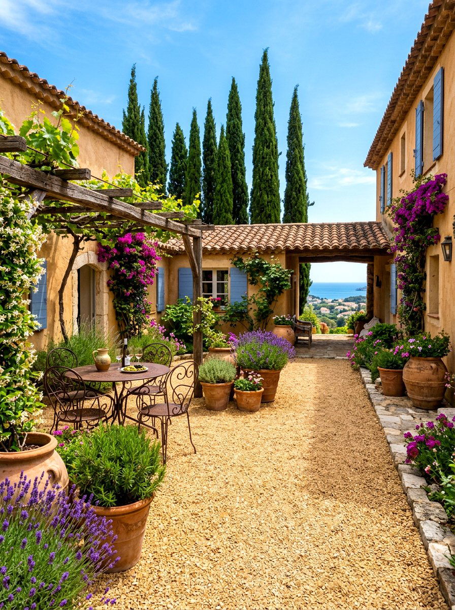 Mediterranean Gravel Courtyard - 30 gravel courtyard ideas