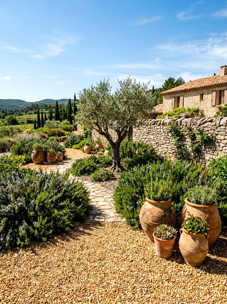 Mediterranean Gravel Garden - 30 front garden ideas