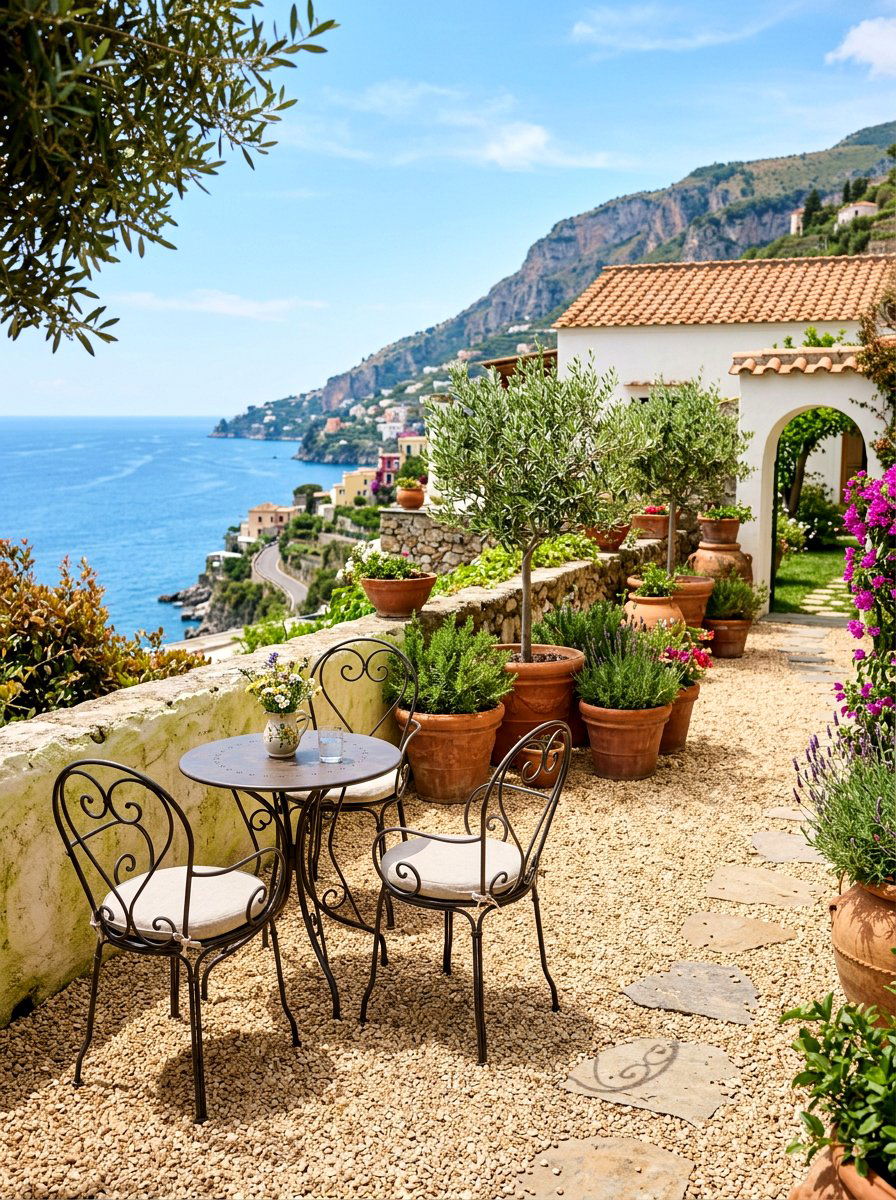 Mediterranean Gravel Patio - 30 summer garden ideas