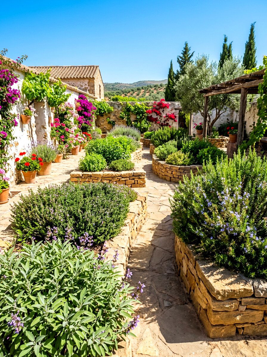 Mediterranean Herb Garden - 30 Mediterranean garden ideas