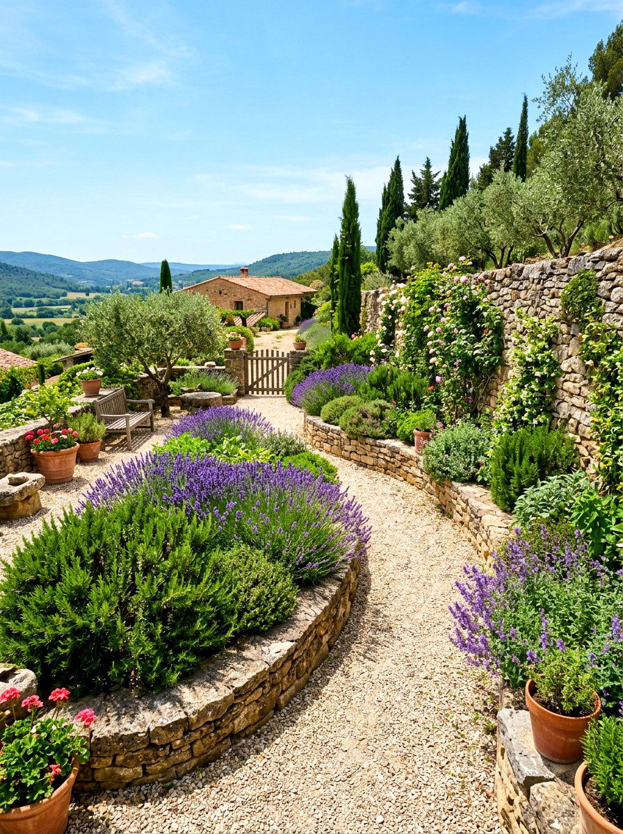 Mediterranean Herb Garden - 30 Tuscan courtyard ideas