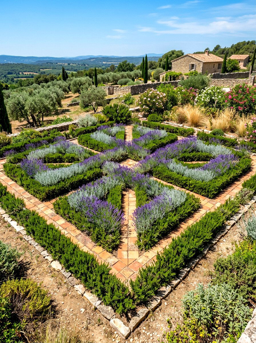 Mediterranean Herb Garden Pattern - 30 herb knot garden ideas