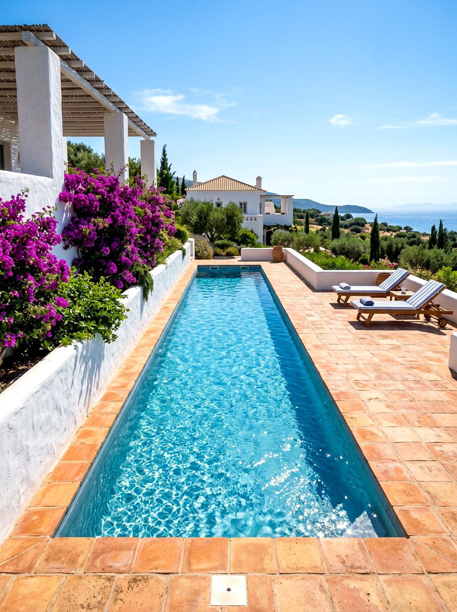 Mediterranean Lap Pool - 30 lap pool backyard ideas