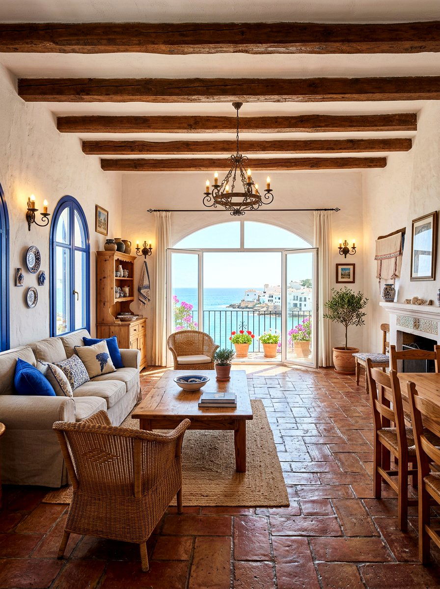 Mediterranean Living Room - 30 ocean inspired living room ideas
