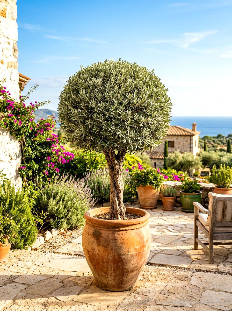 Mediterranean Olive Topiary - 30 topiary garden ideas