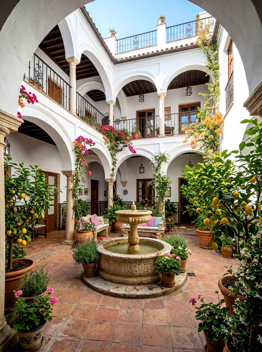 Mediterranean Open Atrium - 30 atrium house ideas