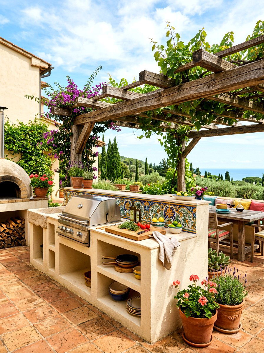 Mediterranean Outdoor Cooking Space - 30 outdoor kitchen ideas