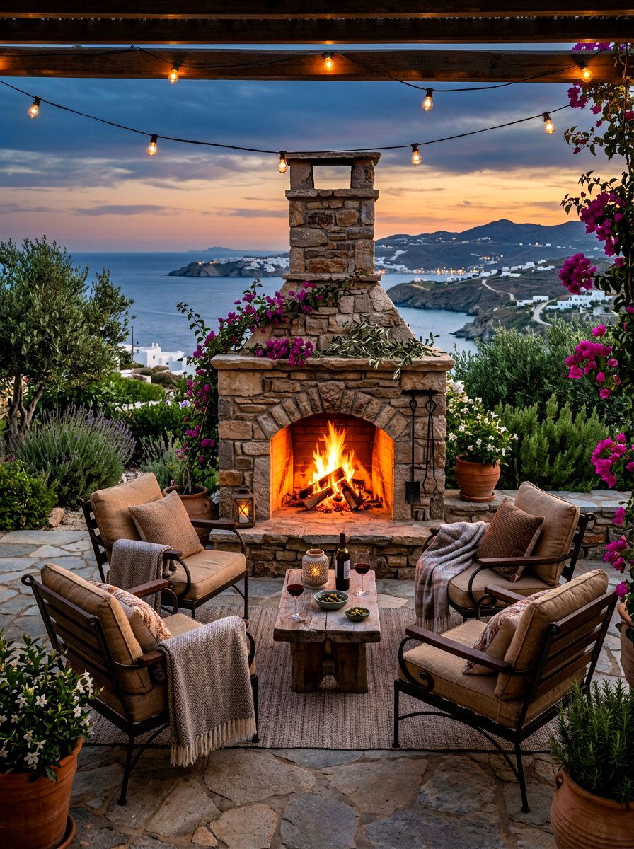 Mediterranean Outdoor Fireplace - 30 Mediterranean patio lounge ideas