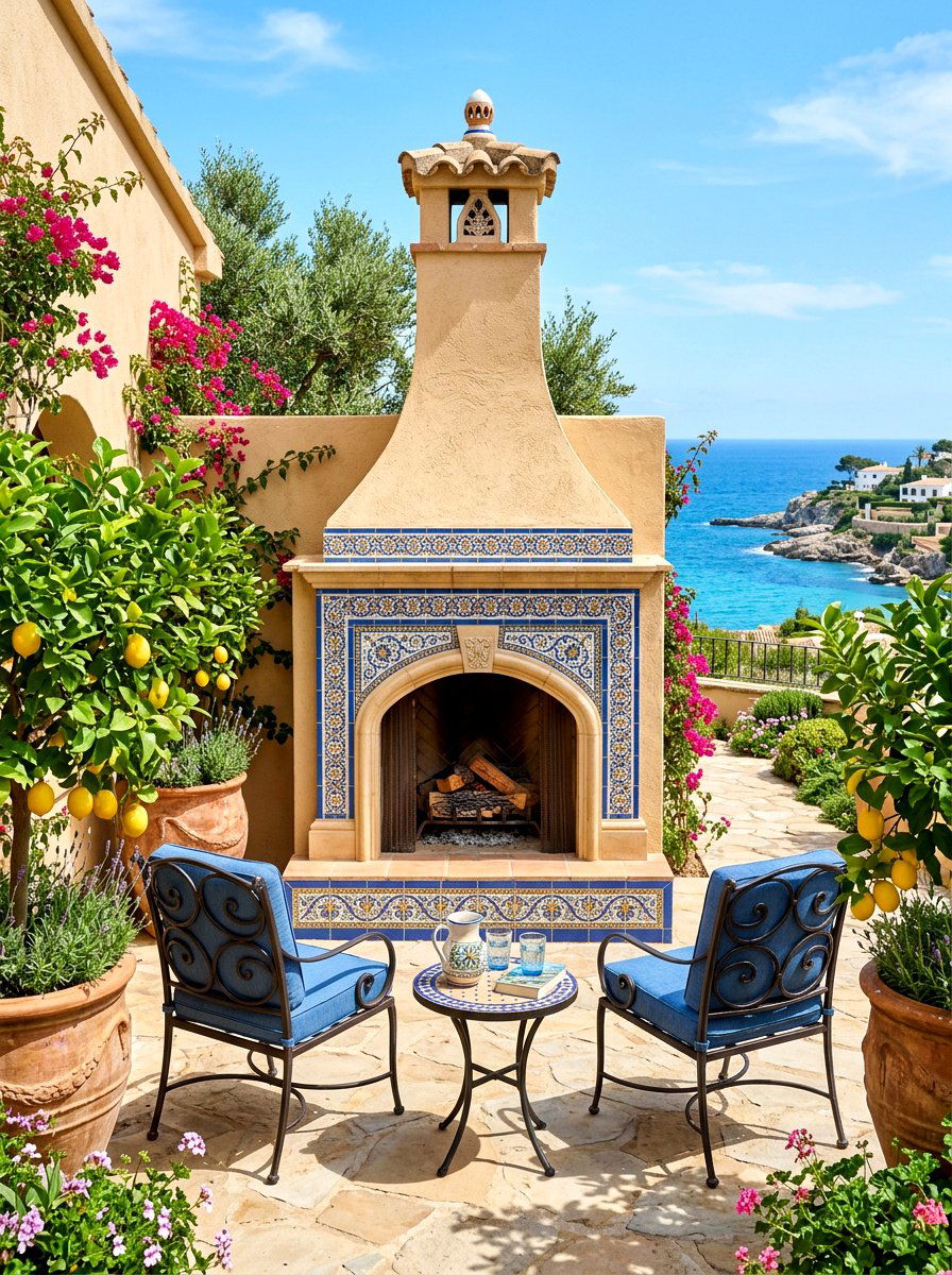 Mediterranean Patio Fireplace - 30 covered patio fireplace ideas