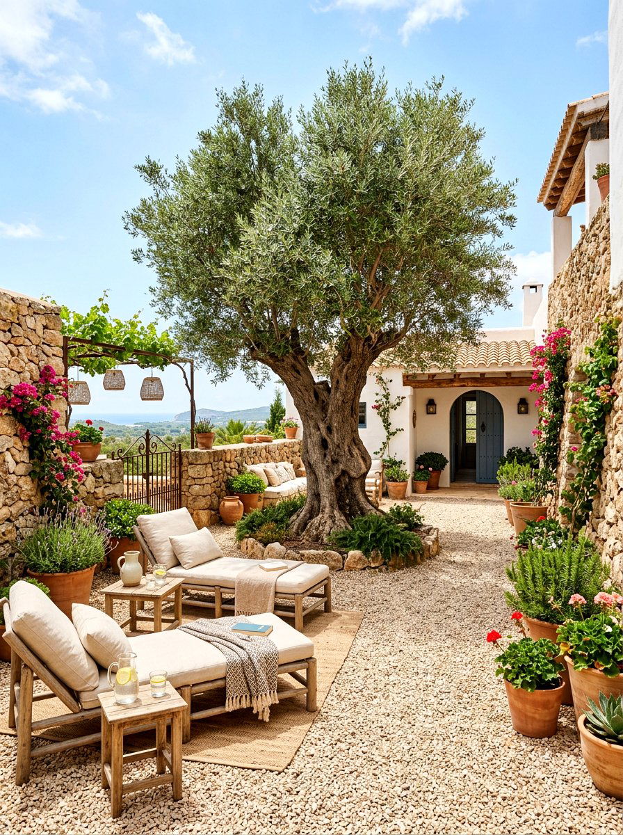 Mediterranean Patio Olive Tree - 30 olive tree patio ideas