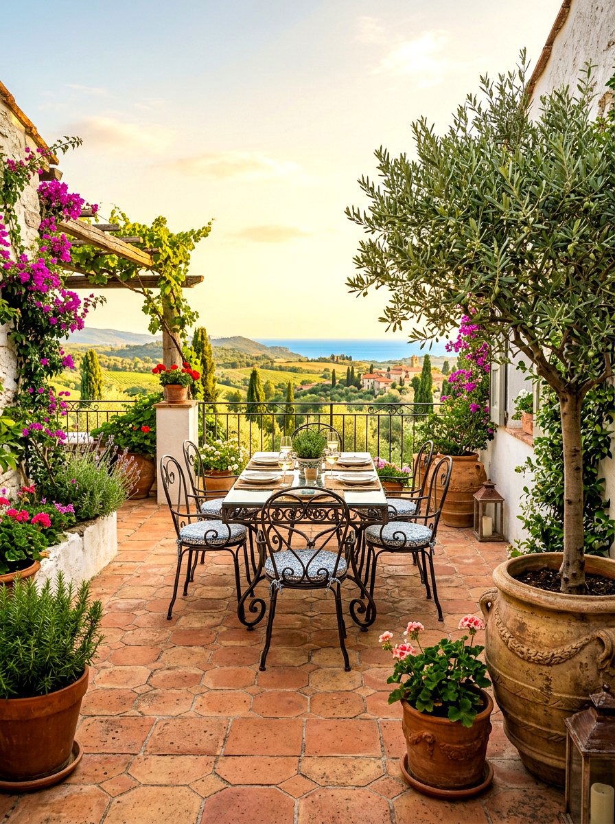 Mediterranean Patio Space - 30 small yard landscaping ideas