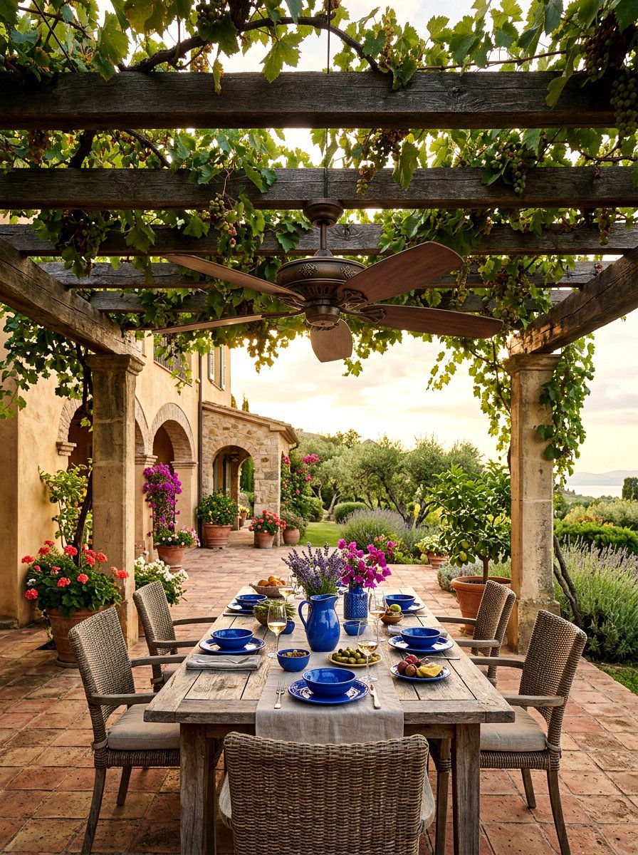 Mediterranean Pavilion Fan - 30 pavilion ceiling fan ideas
