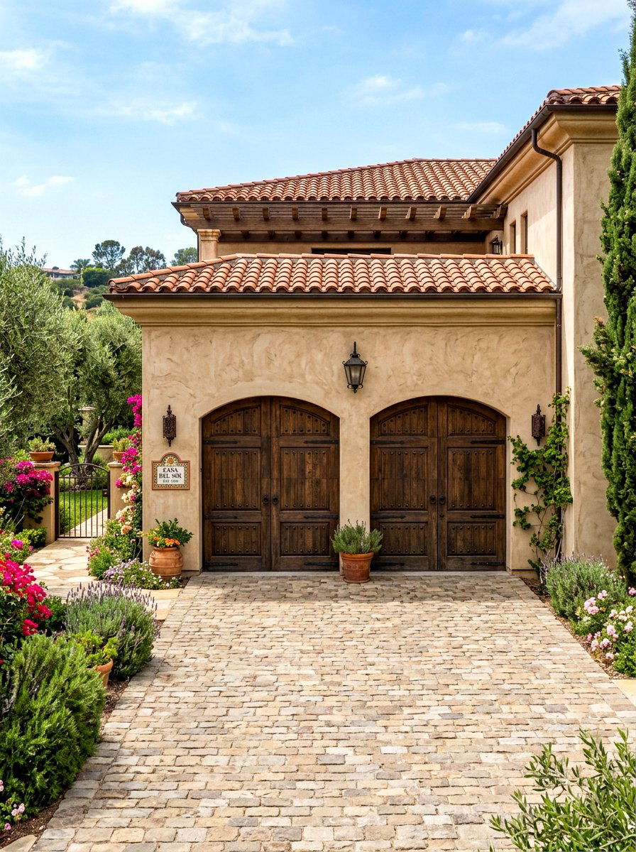 Mediterranean Plaster Finish - 30 garage facade ideas