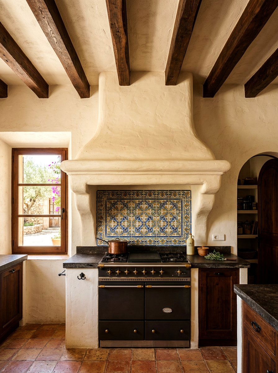 Mediterranean Plaster Range Hood - 30 plaster range hood ideas