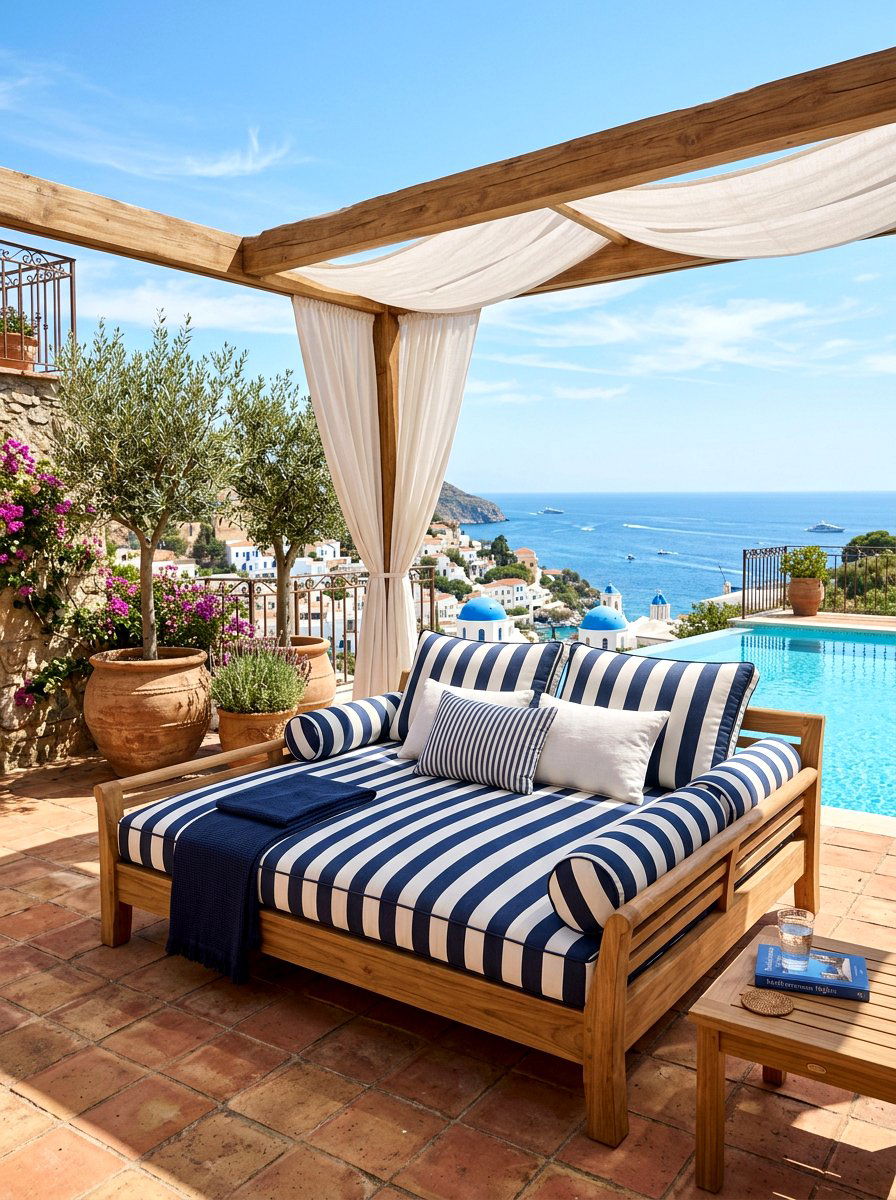 Mediterranean Pool Daybed - 30 poolside lounge ideas
