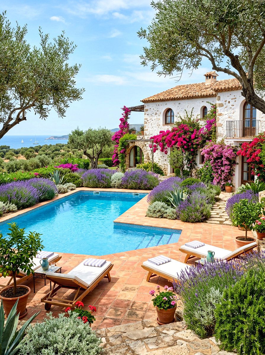 Mediterranean Pool Garden - 30 pool garden ideas