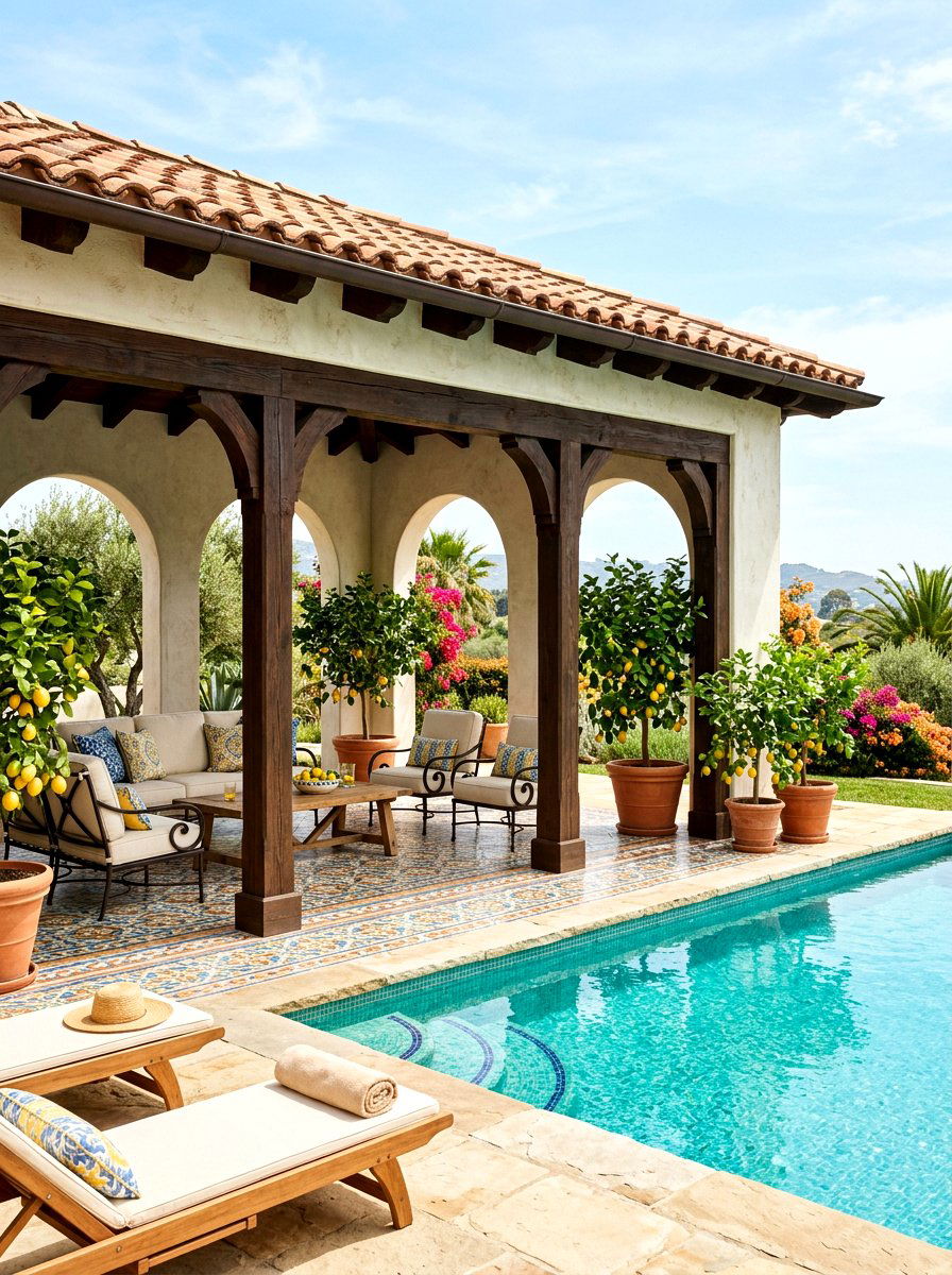 Mediterranean Pool House - 30 pool pavilion ideas