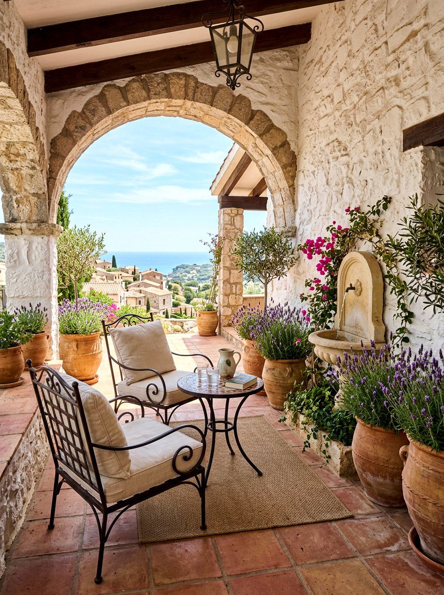 Mediterranean Porch Seating Area - 30 porch lounge ideas