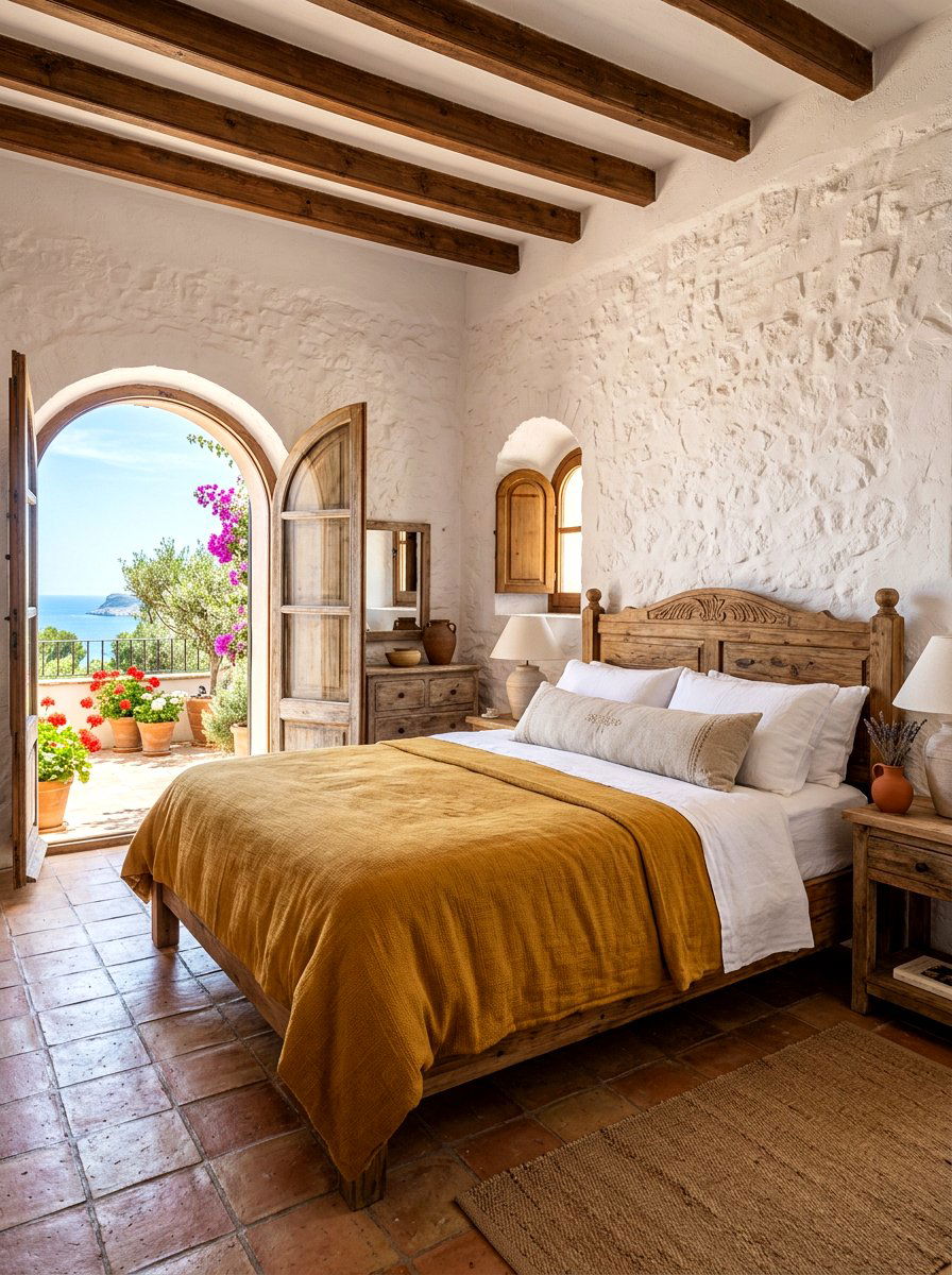 Mediterranean Rustic Bedroom - 30 European bed styling ideas