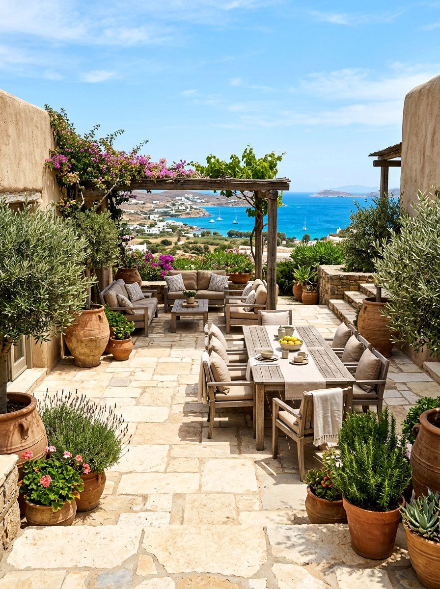 Mediterranean Sand Toned Patio - 30 sand toned patio ideas