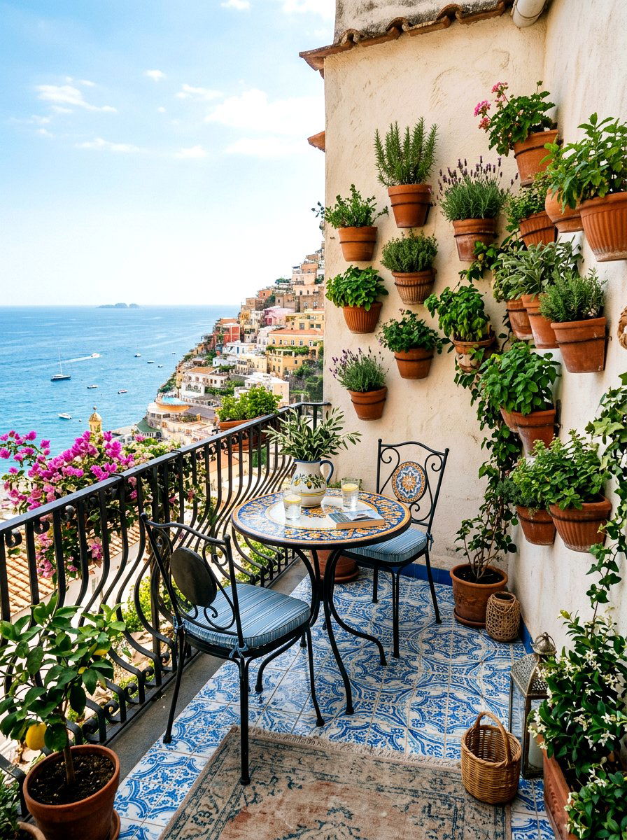 Mediterranean Small Balcony - 30 Mediterranean backyard ideas