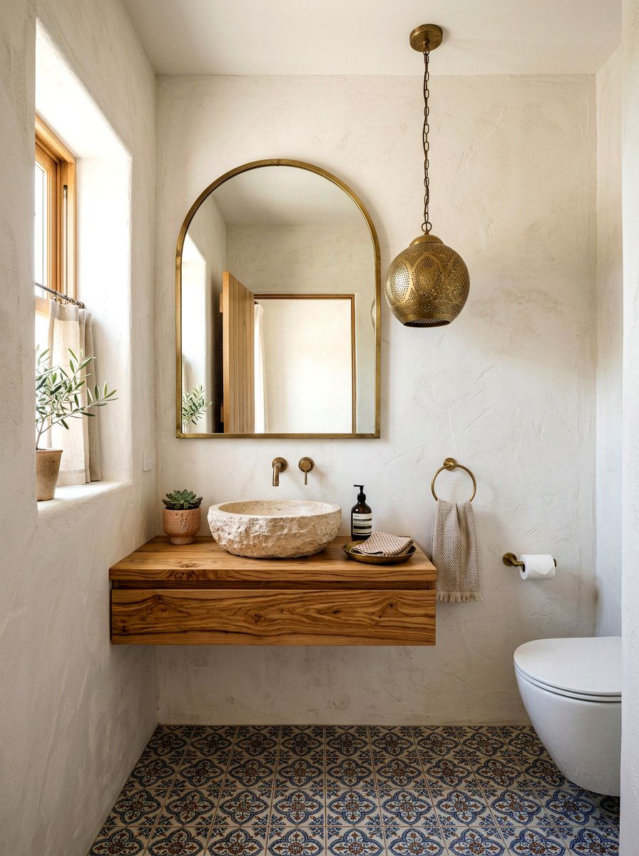 Mediterranean Small Powder Room - 30 Mediterranean bathroom ideas