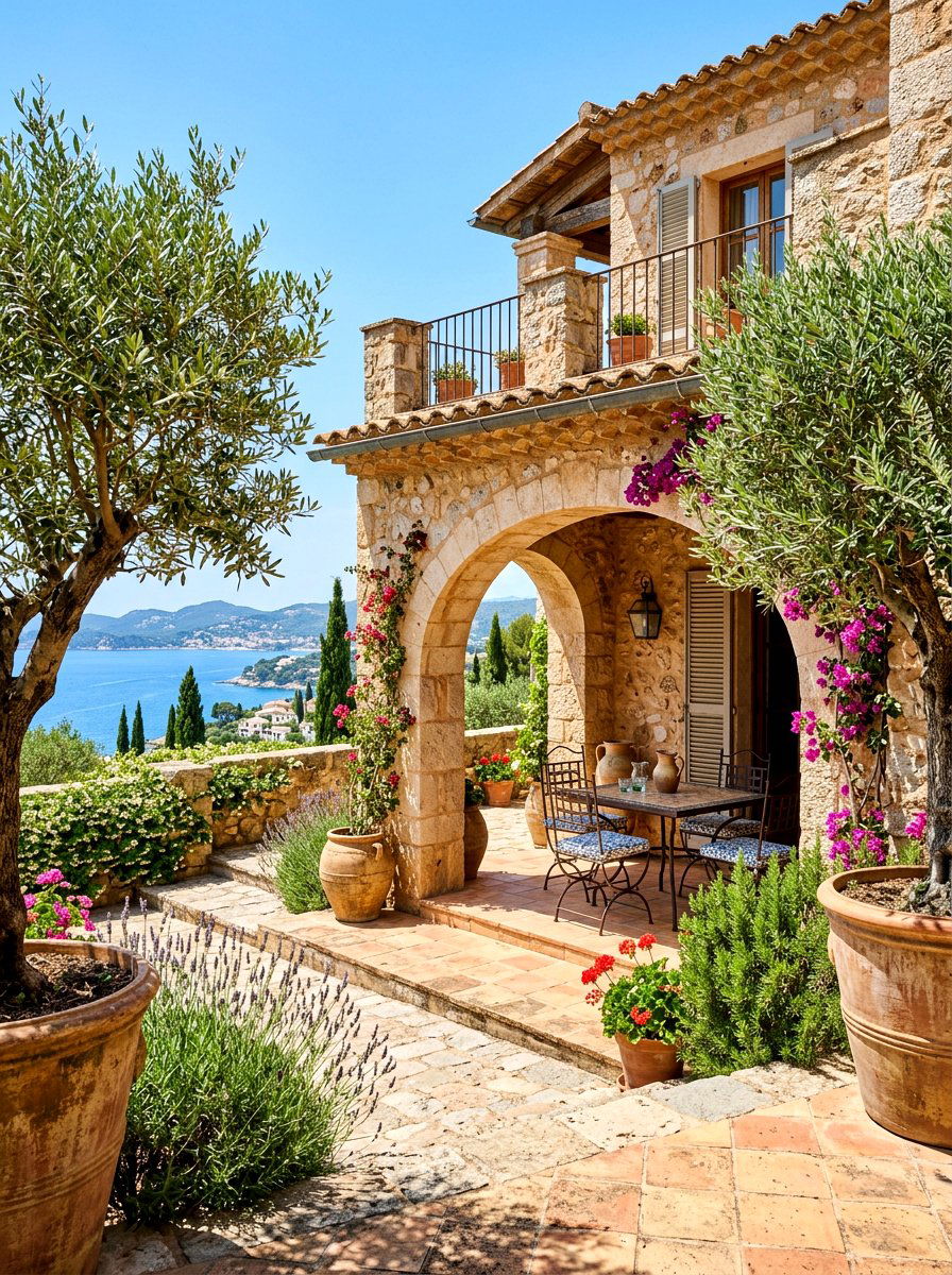 Mediterranean Stone Cabana With Arched Openings - 30 backyard cabana lounge ideas