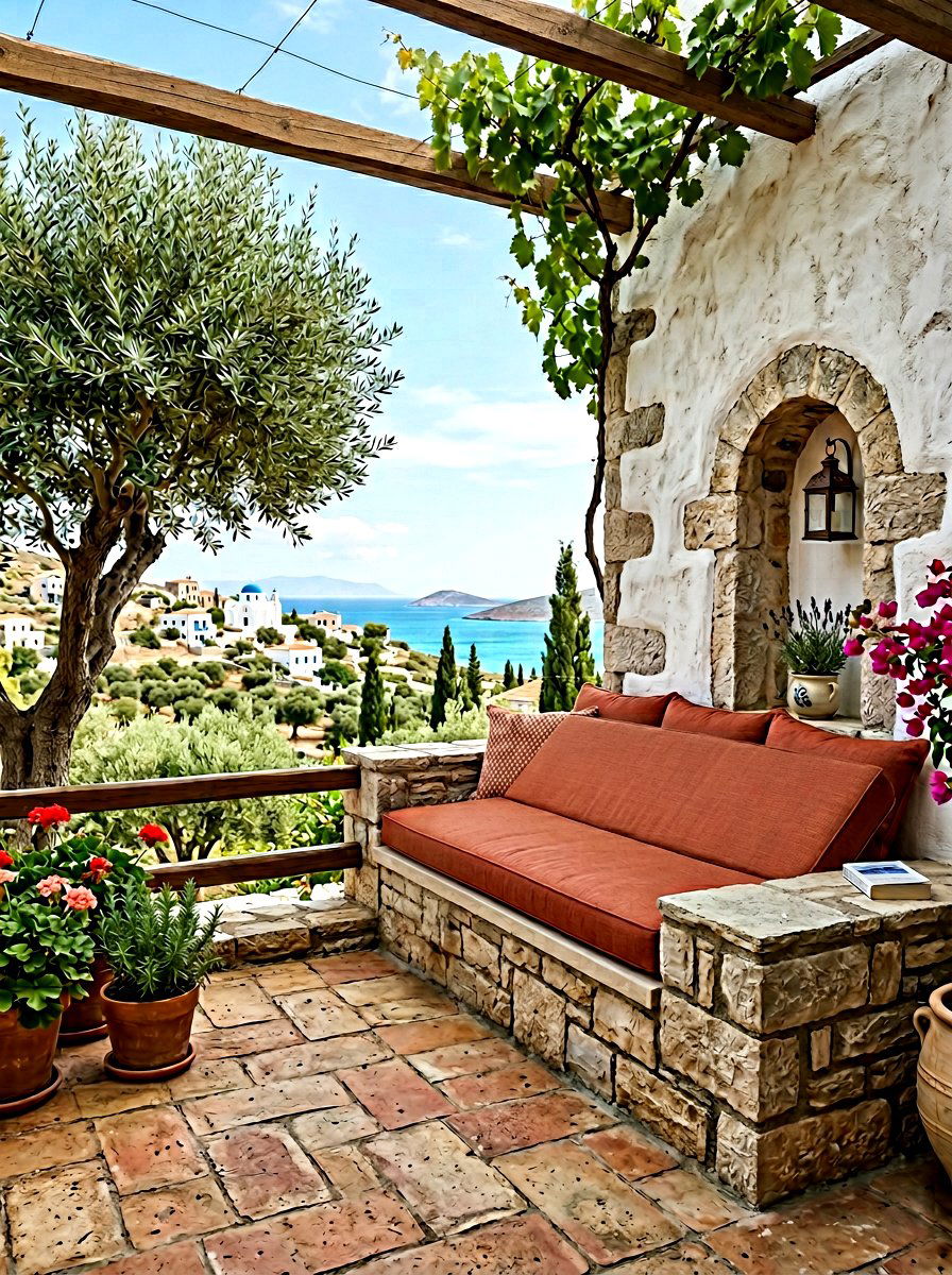 Mediterranean Stone Patio Lounger - 30 chaise lounge patio ideas