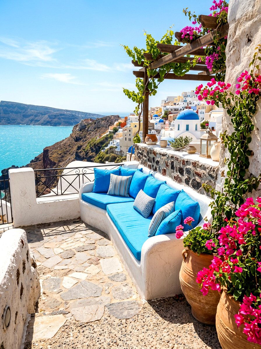 Mediterranean Stone Seating - 30 terrace seating ideas