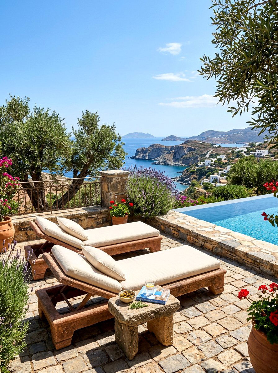 Mediterranean Stone Sun Terrace - 30 luxury sun lounger ideas