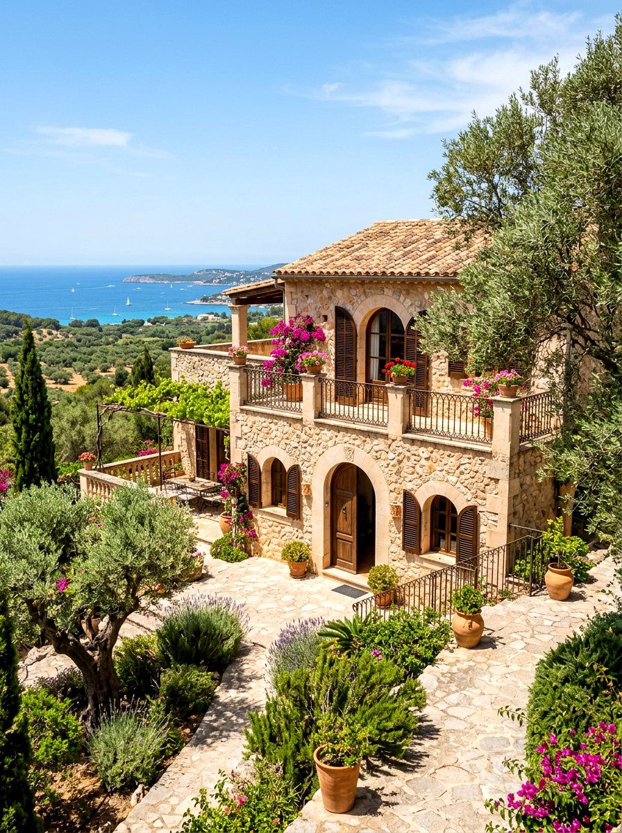 Mediterranean Stone Villa - 30 villa exterior ideas