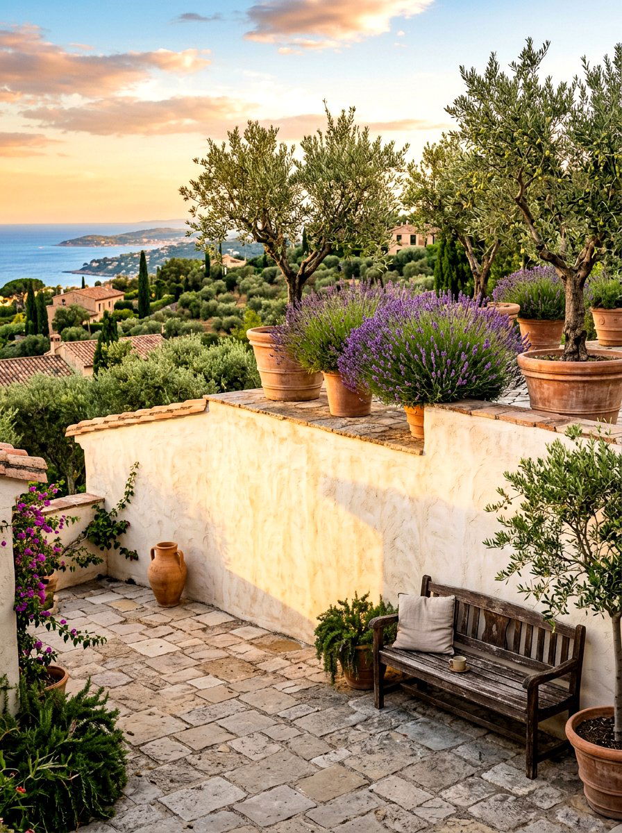 Mediterranean Stucco Retaining Wall - 30 limewashed wall backyard ideas