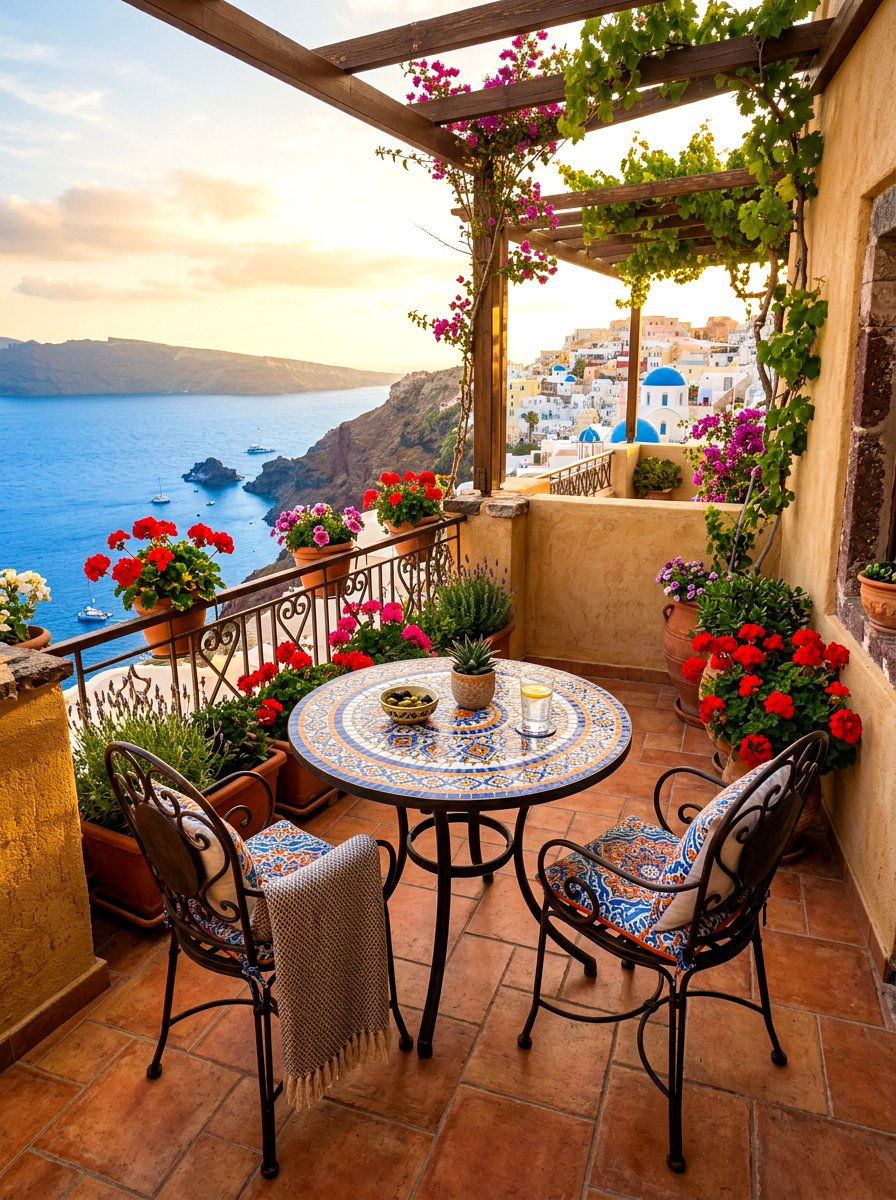 Mediterranean Style Balcony Decor - 30 condo balcony lounge ideas
