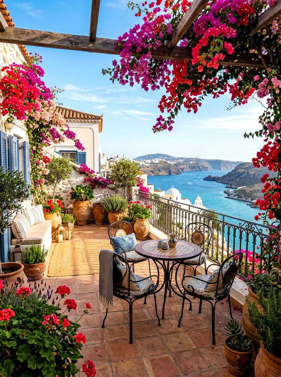 Mediterranean Style Coastal Terrace - 30 breezy coastal patio ideas