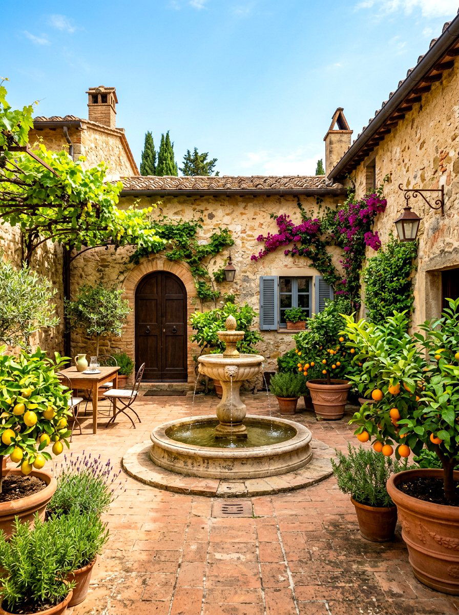 Mediterranean Style Courtyard - 30 wine country patio ideas
