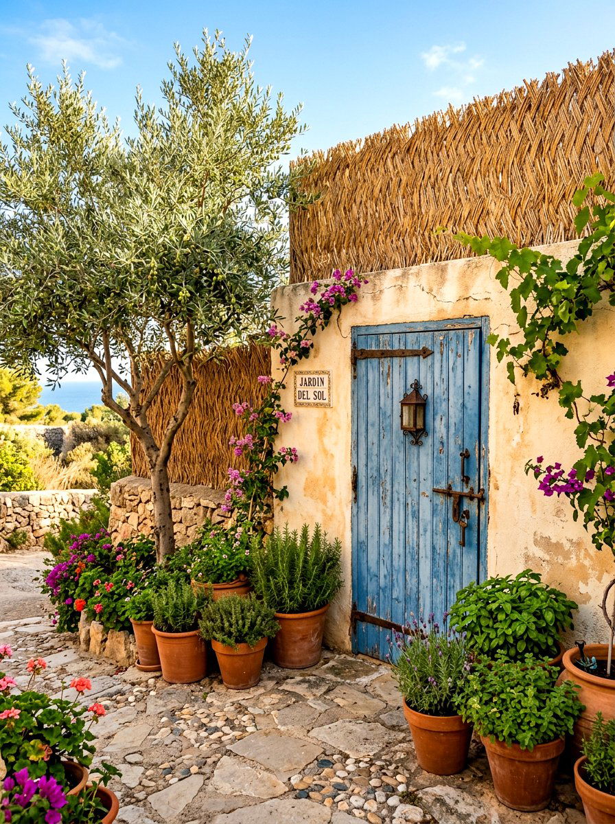 Mediterranean Style Garden Wall - 30 reed fence ideas