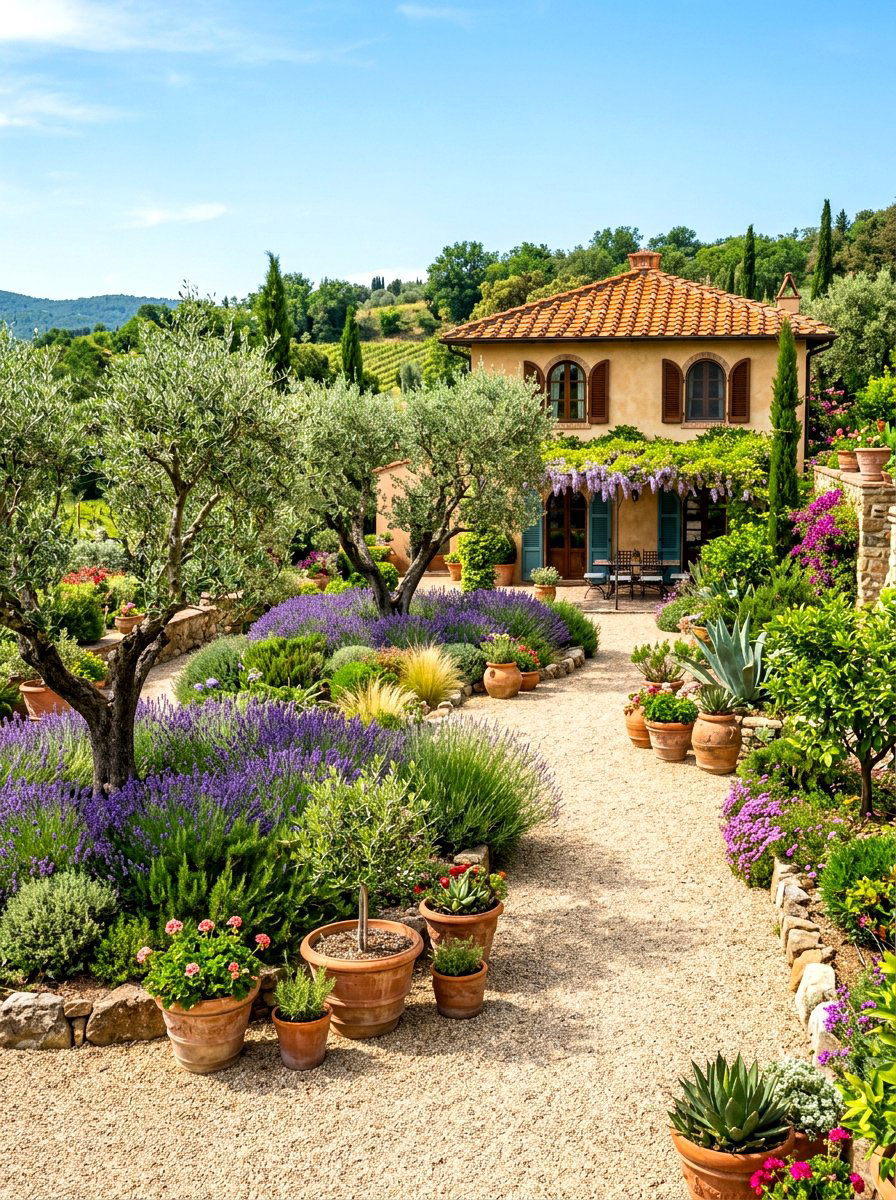 Mediterranean Style Garden - 30 no mow front yard ideas