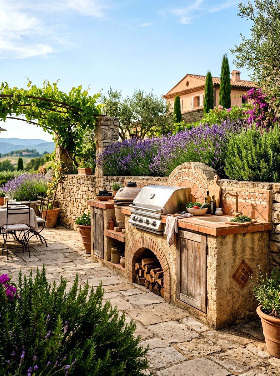 Mediterranean Style Grill Island - 30 grill island ideas