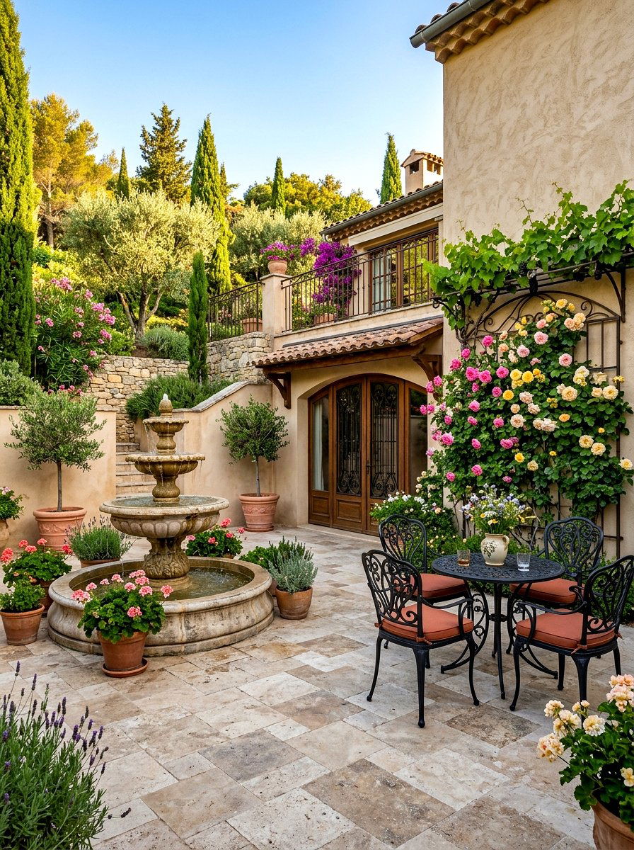 Mediterranean Style Lower Patio - 30 walkout basement patio ideas