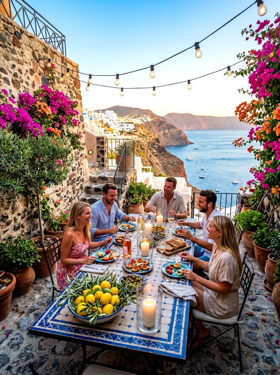 Mediterranean Style Patio Dinner - 30 candlelit garden dinner ideas