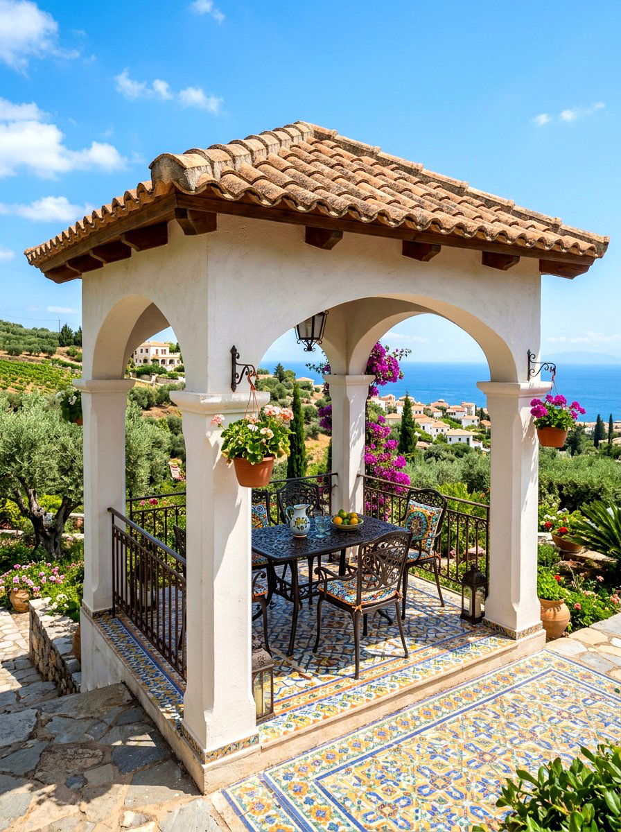 Mediterranean Style Pavilion - 30 outdoor retreat pavilion ideas