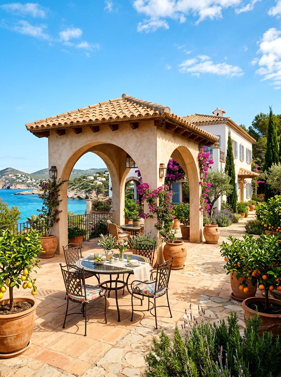 Mediterranean Style Pavilion - 30 attached pavilion ideas