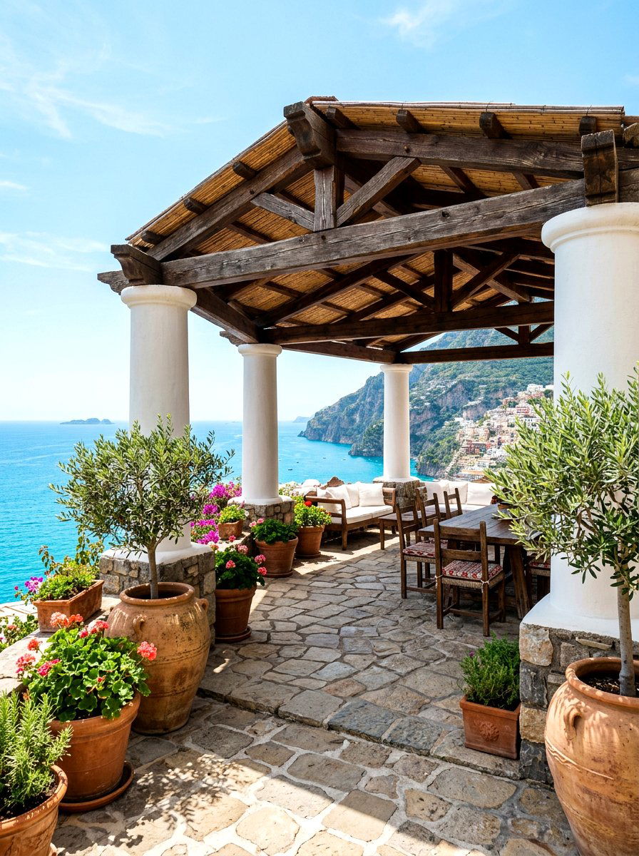 Mediterranean Style Pergola - 30 deck pergola ideas