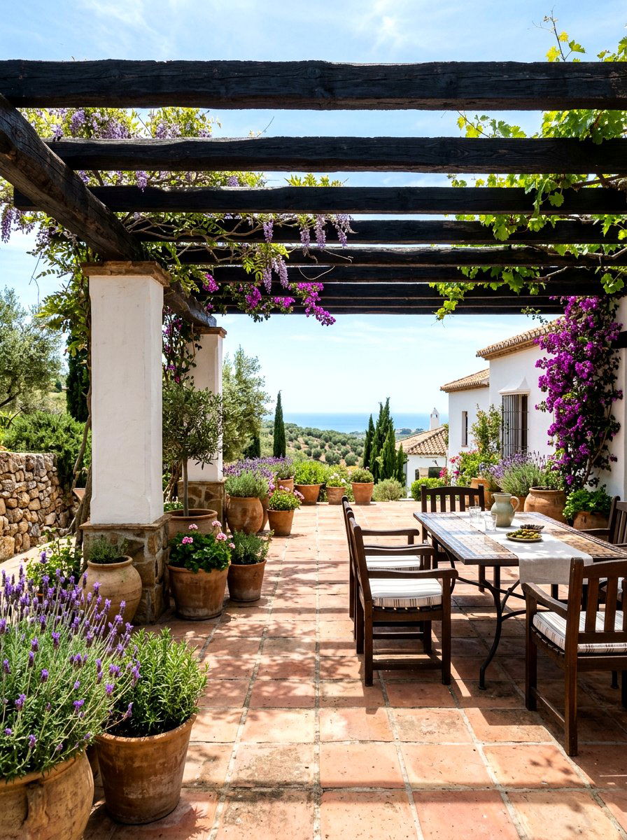 Mediterranean Style Pergola - 30 garden pergola ideas