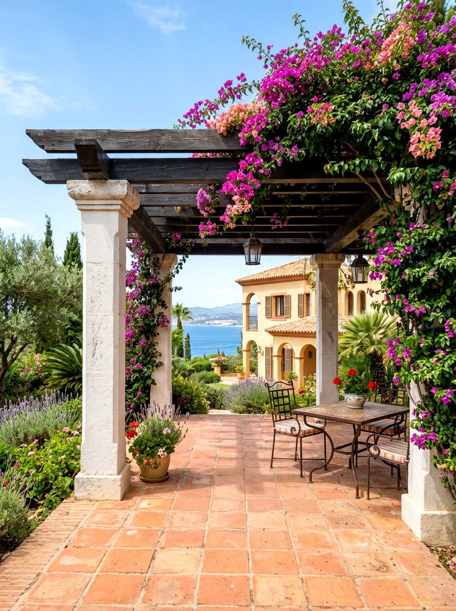 Mediterranean Style Pergola - 30 backyard pergola ideas